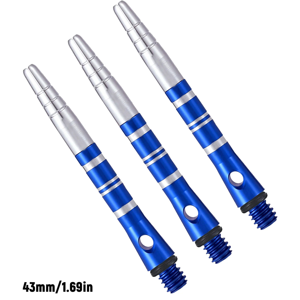 Huanqu 3-Piece Set 43mm Rotatable Aluminum Dart Shafts - 360 °   Rotating Design, Multiple Color Options (Red/Blue/Black) for Precise Throwing, Durable Lightweight Construction, Holiday Gift for Halloween and Christmas.