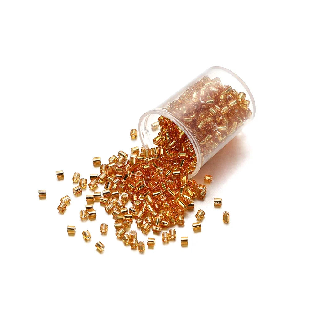 1000/1800Pcs 2mm Hexagon Czech Glass Cylindrical Loose Small Seed Needle Beads for DIY Bracelet Necklace Jewelry Making Supplies