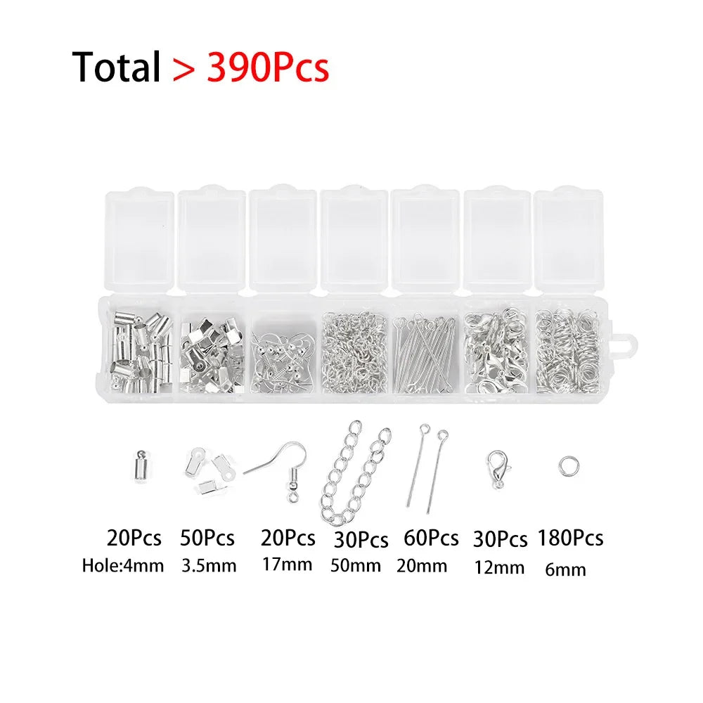 Alloy Accessories Jewelry Findings Set Repair Tools Lobster Clasp Open Jump Rings Earring Hooks for DIY Jewelry Making Supplies