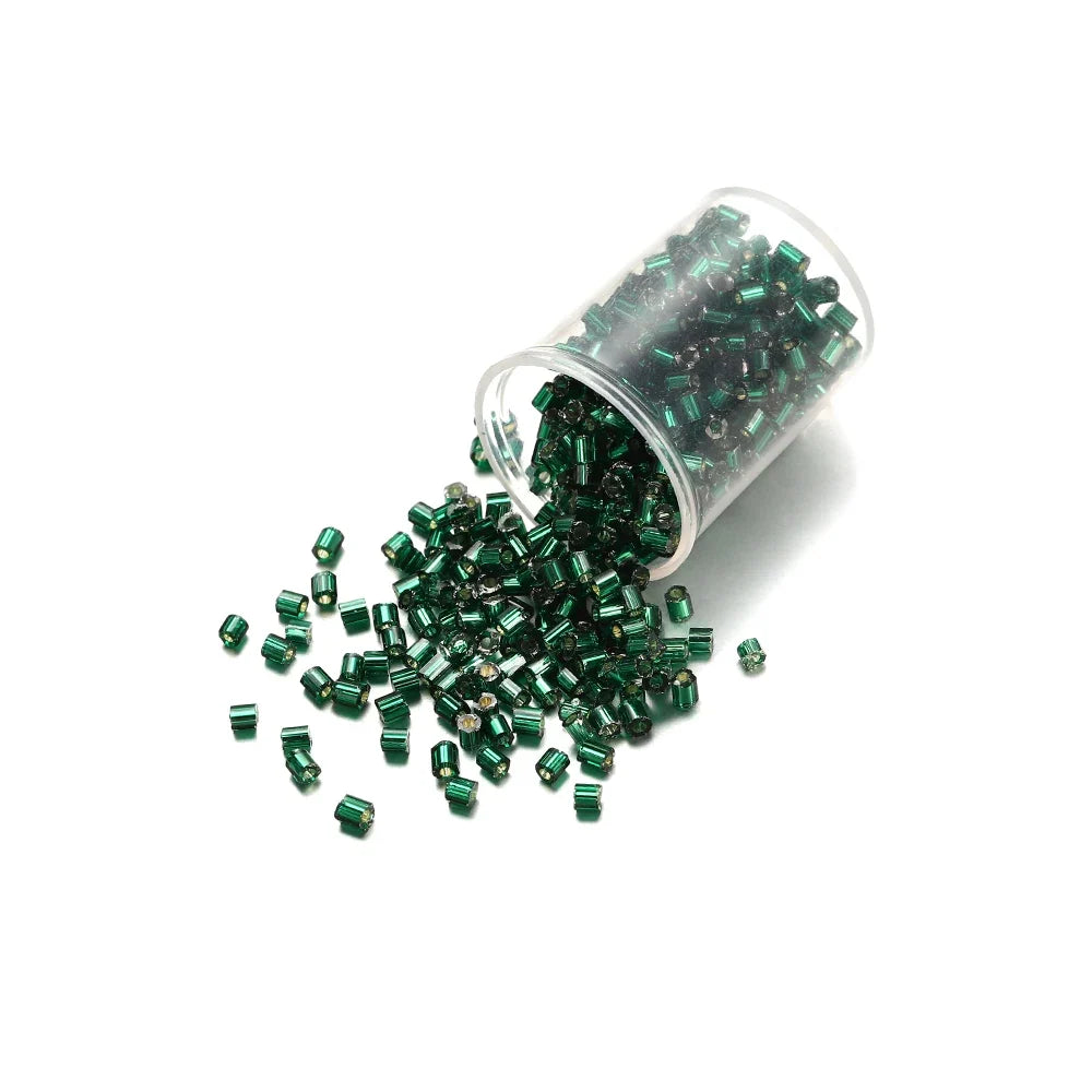 1000/1800Pcs 2mm Hexagon Czech Glass Cylindrical Loose Small Seed Needle Beads for DIY Bracelet Necklace Jewelry Making Supplies