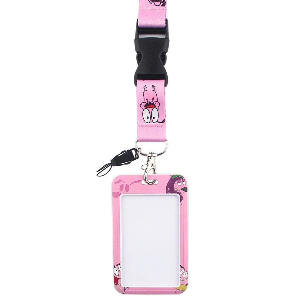 LX526 Anime Fuuny Dog Card Cover Lanyard Neck Strap Rope For Mobile Cell Phone ID Card Badge Holder With Keychain Keyring