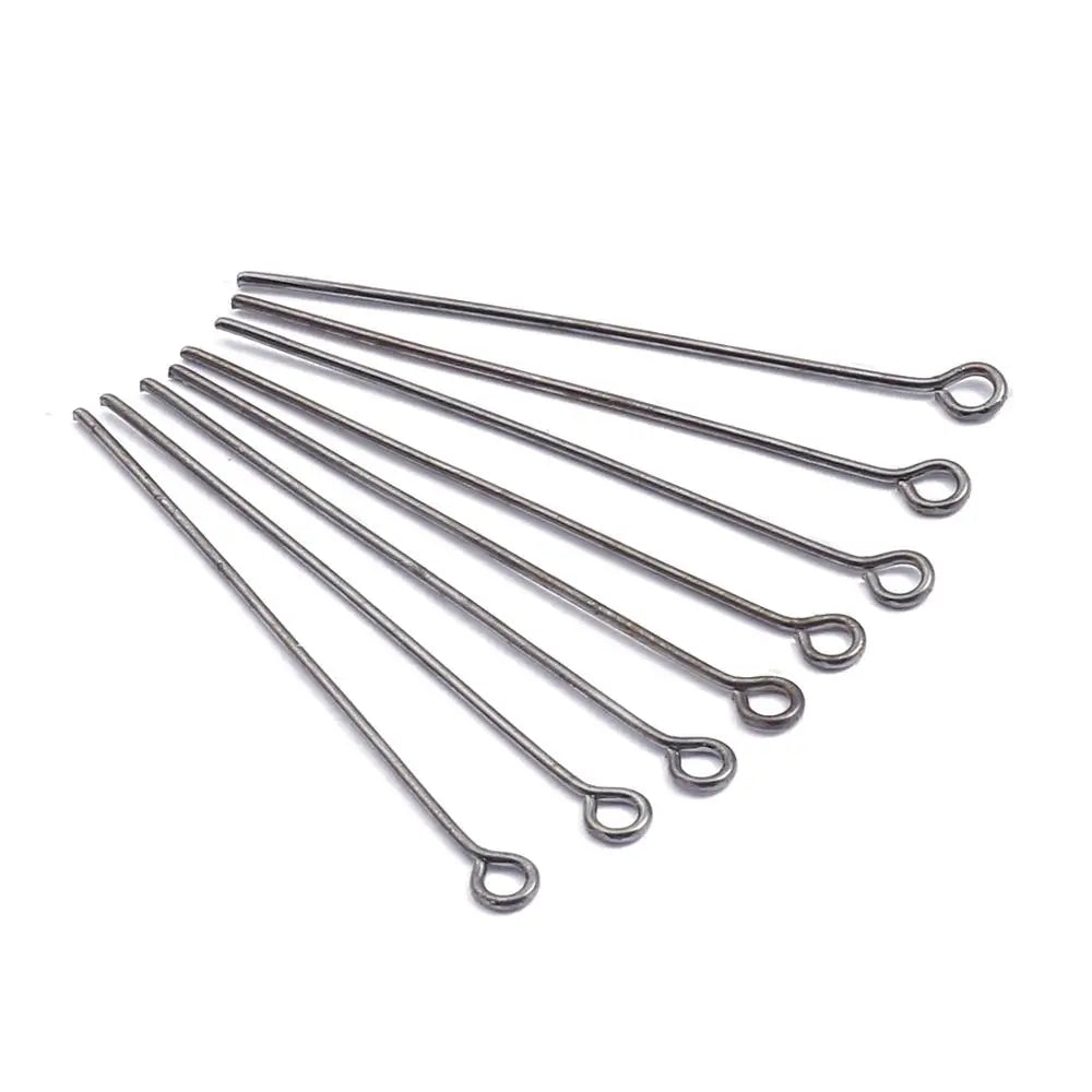 200pcs/lot Eye Head Pins 20 25 30 35 40 45 50mm Eye Pins Findings Diy Jewelry Making Supplies Accessories