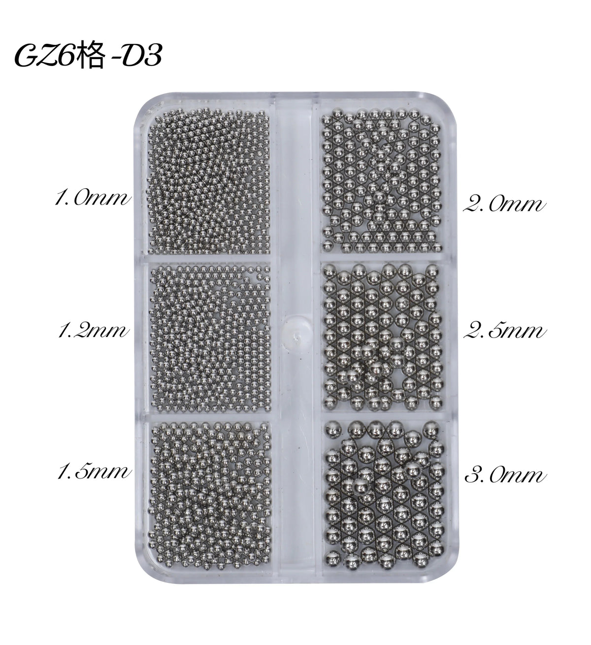 6 Grids 3D Caviar Metal Beads Charms Christmas Nail Decore Accesorios Supplies for Professionals Nail Equipment Manicure NEW HOT
