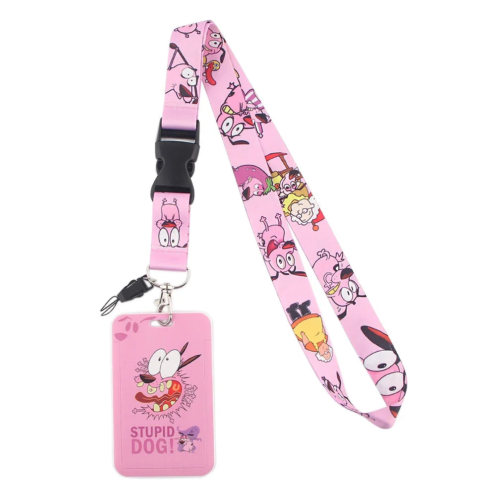 LX526 Anime Fuuny Dog Card Cover Lanyard Neck Strap Rope For Mobile Cell Phone ID Card Badge Holder With Keychain Keyring