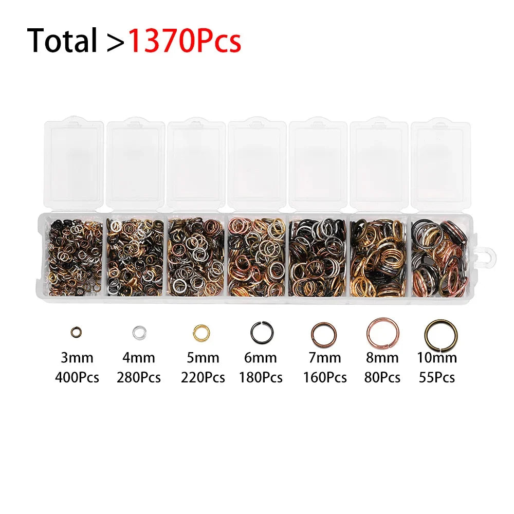 Alloy Accessories Jewelry Findings Set Repair Tools Lobster Clasp Open Jump Rings Earring Hooks for DIY Jewelry Making Supplies