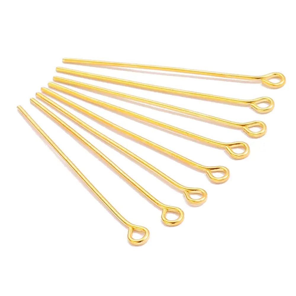 200pcs/lot Eye Head Pins 20 25 30 35 40 45 50mm Eye Pins Findings Diy Jewelry Making Supplies Accessories