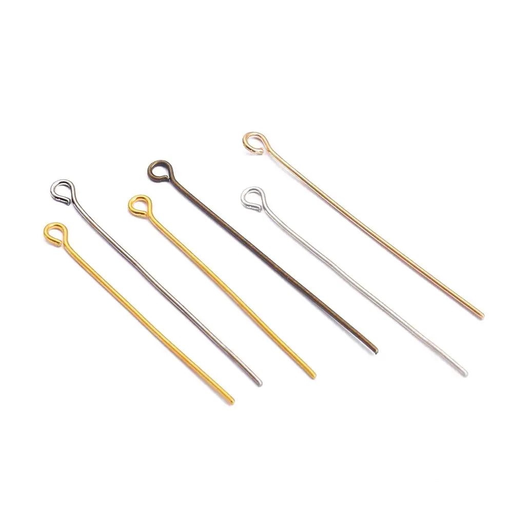 200pcs/lot Eye Head Pins 20 25 30 35 40 45 50mm Eye Pins Findings Diy Jewelry Making Supplies Accessories
