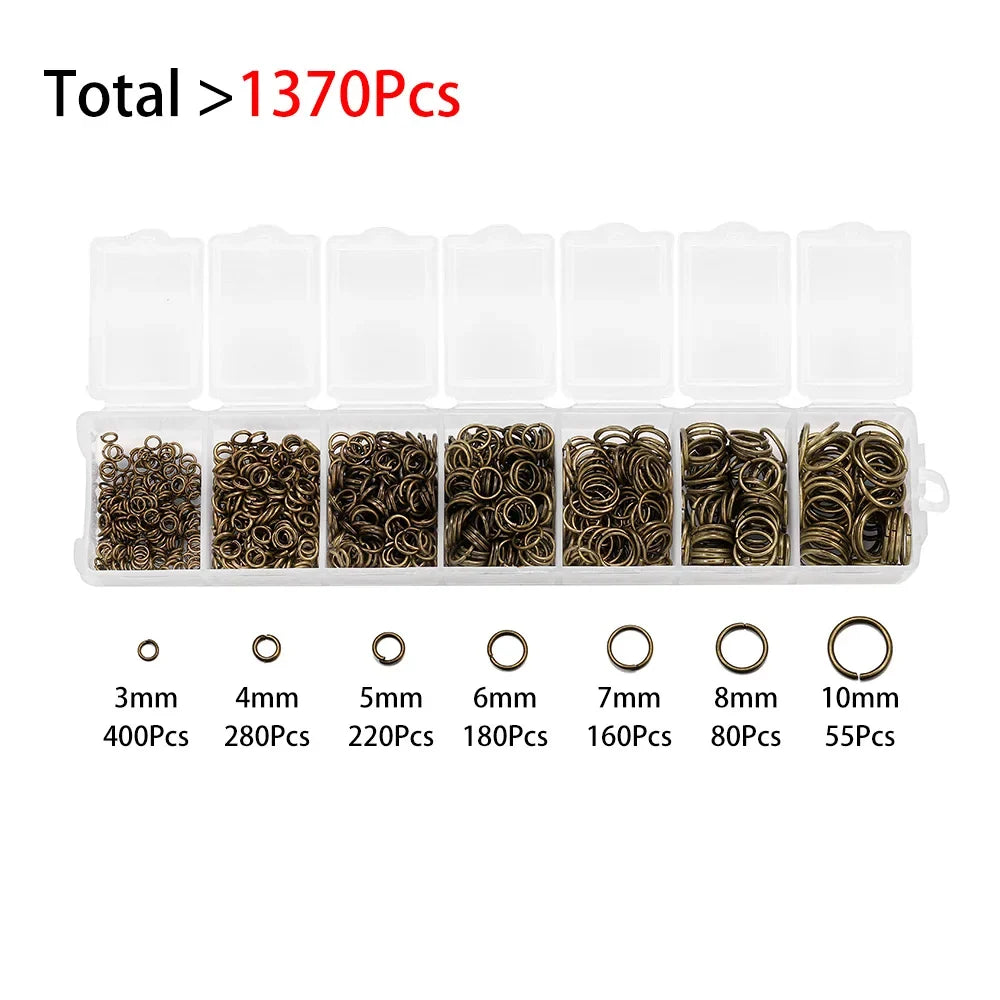 Alloy Accessories Jewelry Findings Set Repair Tools Lobster Clasp Open Jump Rings Earring Hooks for DIY Jewelry Making Supplies