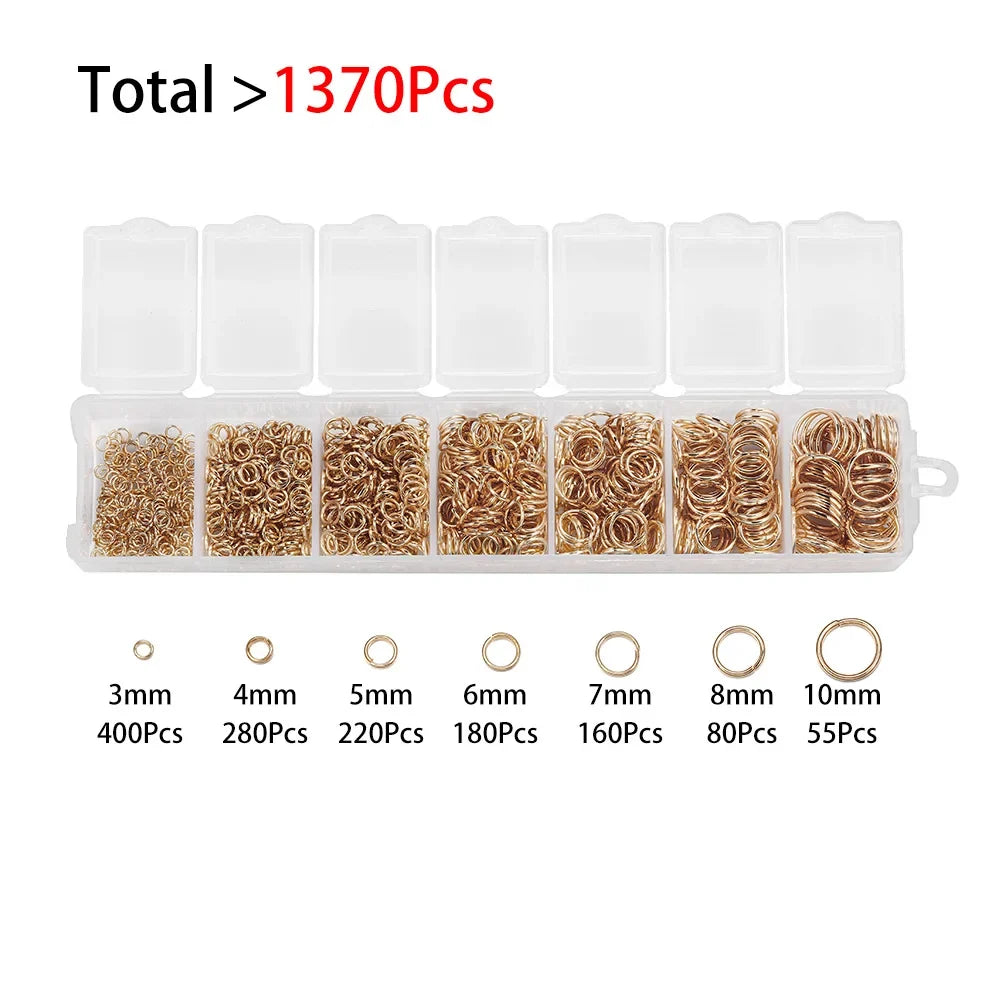 Alloy Accessories Jewelry Findings Set Repair Tools Lobster Clasp Open Jump Rings Earring Hooks for DIY Jewelry Making Supplies