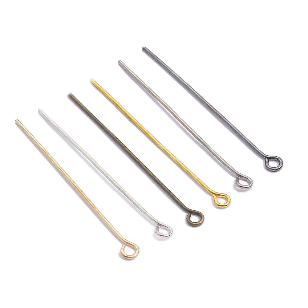 200pcs/lot Eye Head Pins 20 25 30 35 40 45 50mm Eye Pins Findings Diy Jewelry Making Supplies Accessories