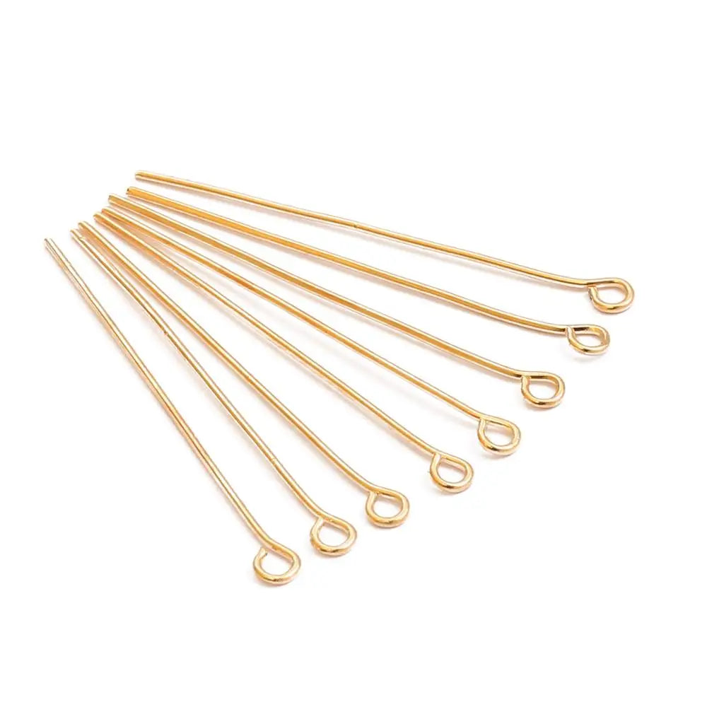 200pcs/lot Eye Head Pins 20 25 30 35 40 45 50mm Eye Pins Findings Diy Jewelry Making Supplies Accessories