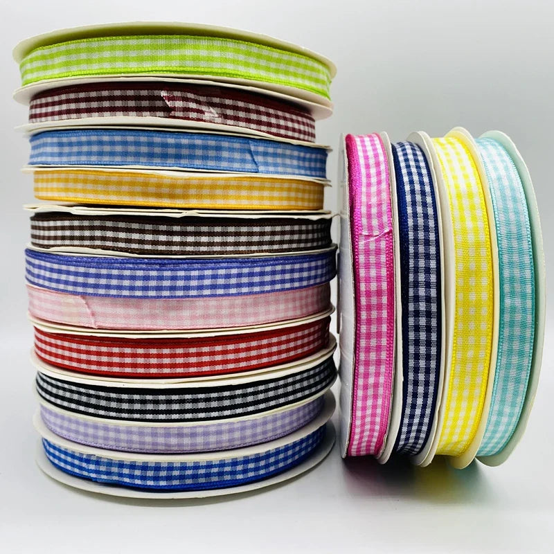 5yards/Lot 10mm Plaid Ribbon Christmas Decor Ribbon For Handmade Design Christmas Decoration DIY Gift Wrapping