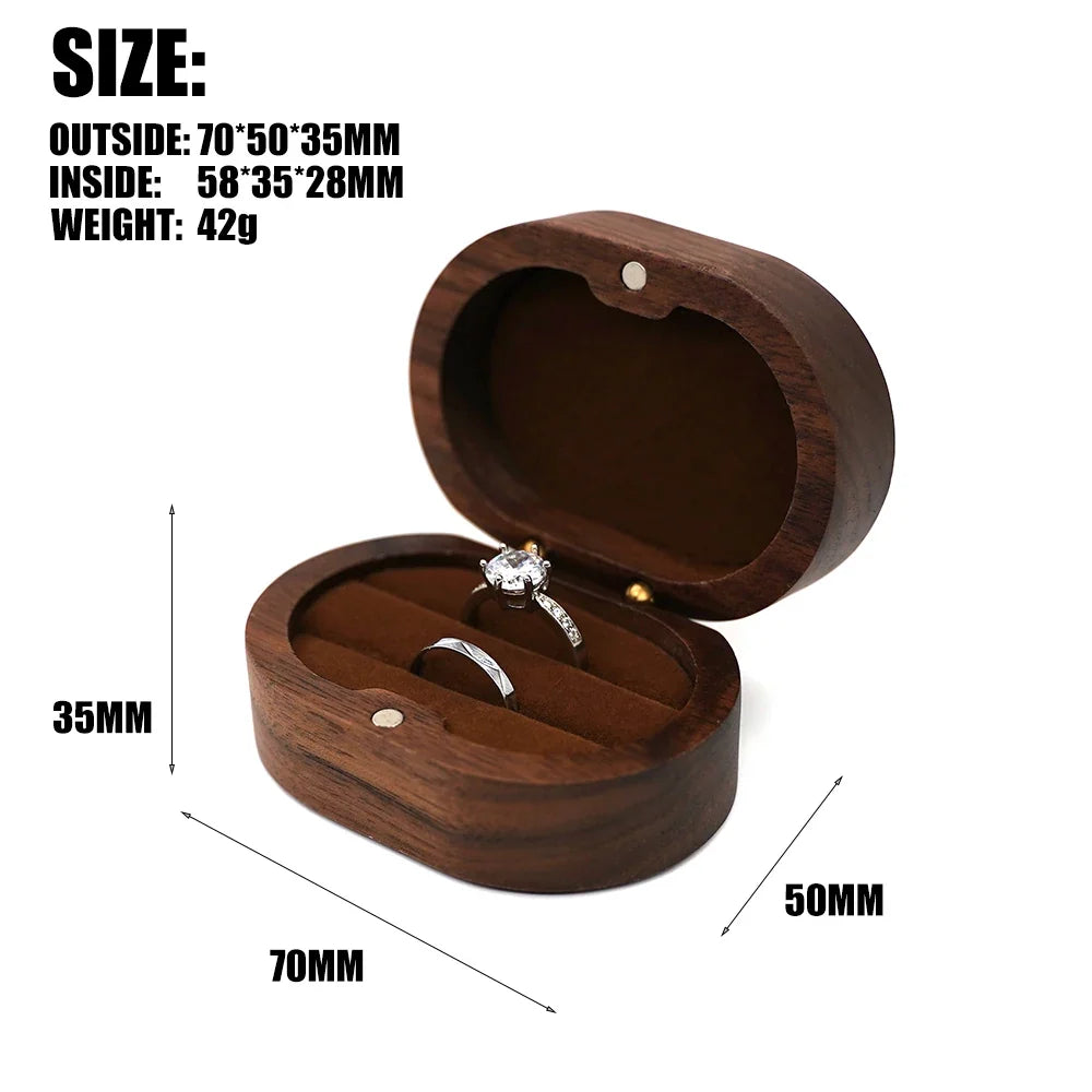 Ring Bearer Box Solid Wood Wedding Ceremony Ring Holder Engraved Name Date Rustic Gift for Ring Bearer Boy