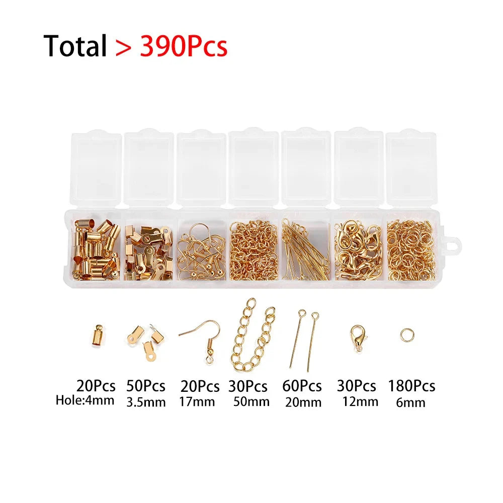 Alloy Accessories Jewelry Findings Set Repair Tools Lobster Clasp Open Jump Rings Earring Hooks for DIY Jewelry Making Supplies
