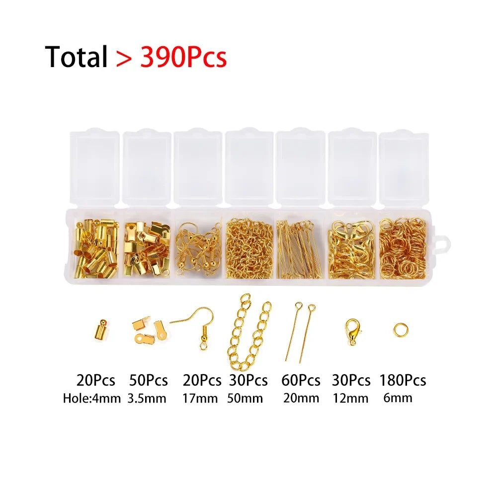Alloy Accessories Jewelry Findings Set Repair Tools Lobster Clasp Open Jump Rings Earring Hooks for DIY Jewelry Making Supplies