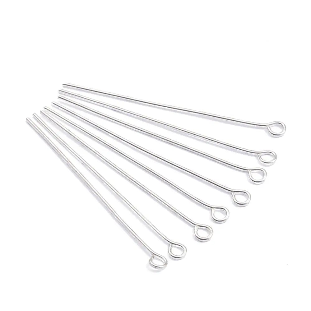 200pcs/lot Eye Head Pins 20 25 30 35 40 45 50mm Eye Pins Findings Diy Jewelry Making Supplies Accessories