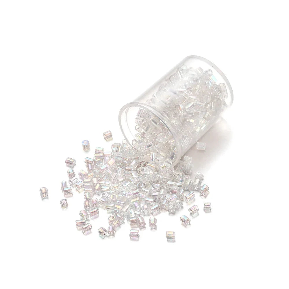 1000/1800Pcs 2mm Hexagon Czech Glass Cylindrical Loose Small Seed Needle Beads for DIY Bracelet Necklace Jewelry Making Supplies