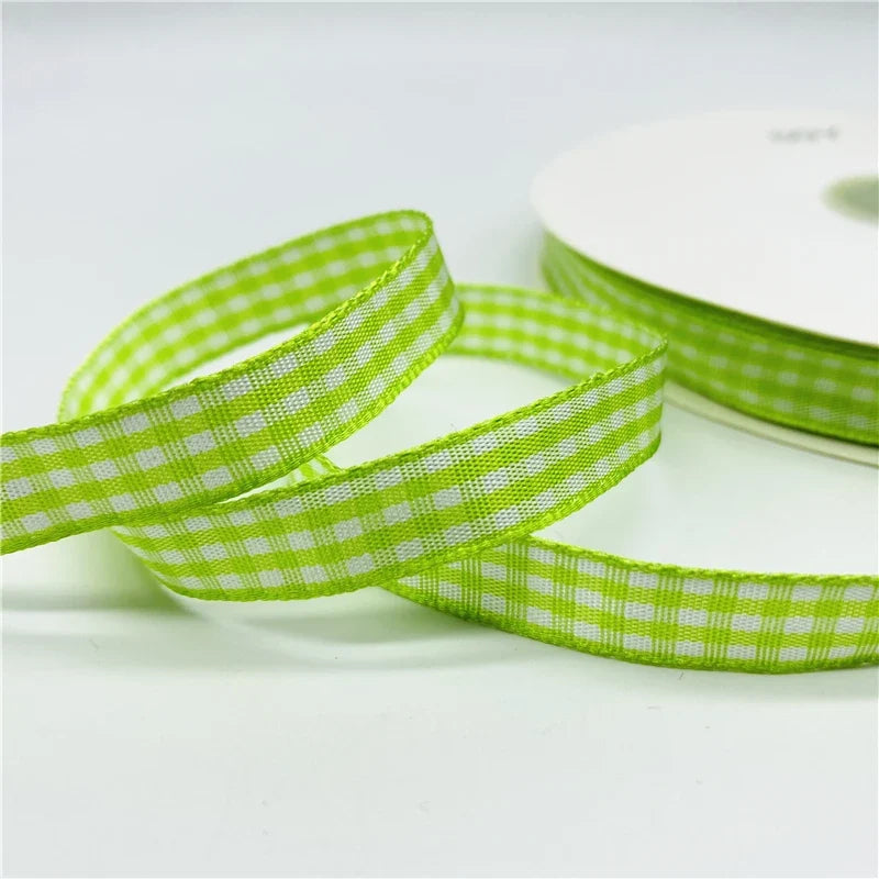 5yards/Lot 10mm Plaid Ribbon Christmas Decor Ribbon For Handmade Design Christmas Decoration DIY Gift Wrapping