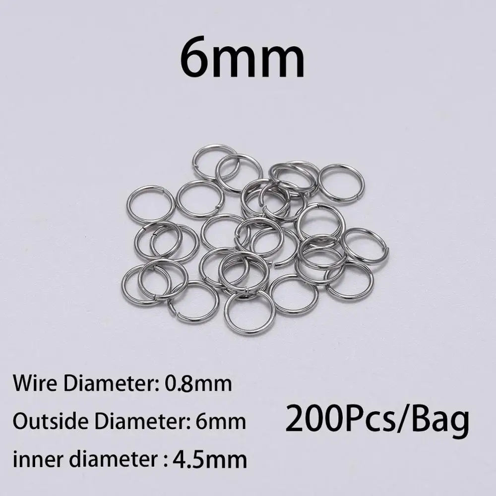 200Pcs Stainless Steel Open Jump Rings for Jewelry Making Supplies DIY Double Loops Split Rings Connectors For Jewelry Findings