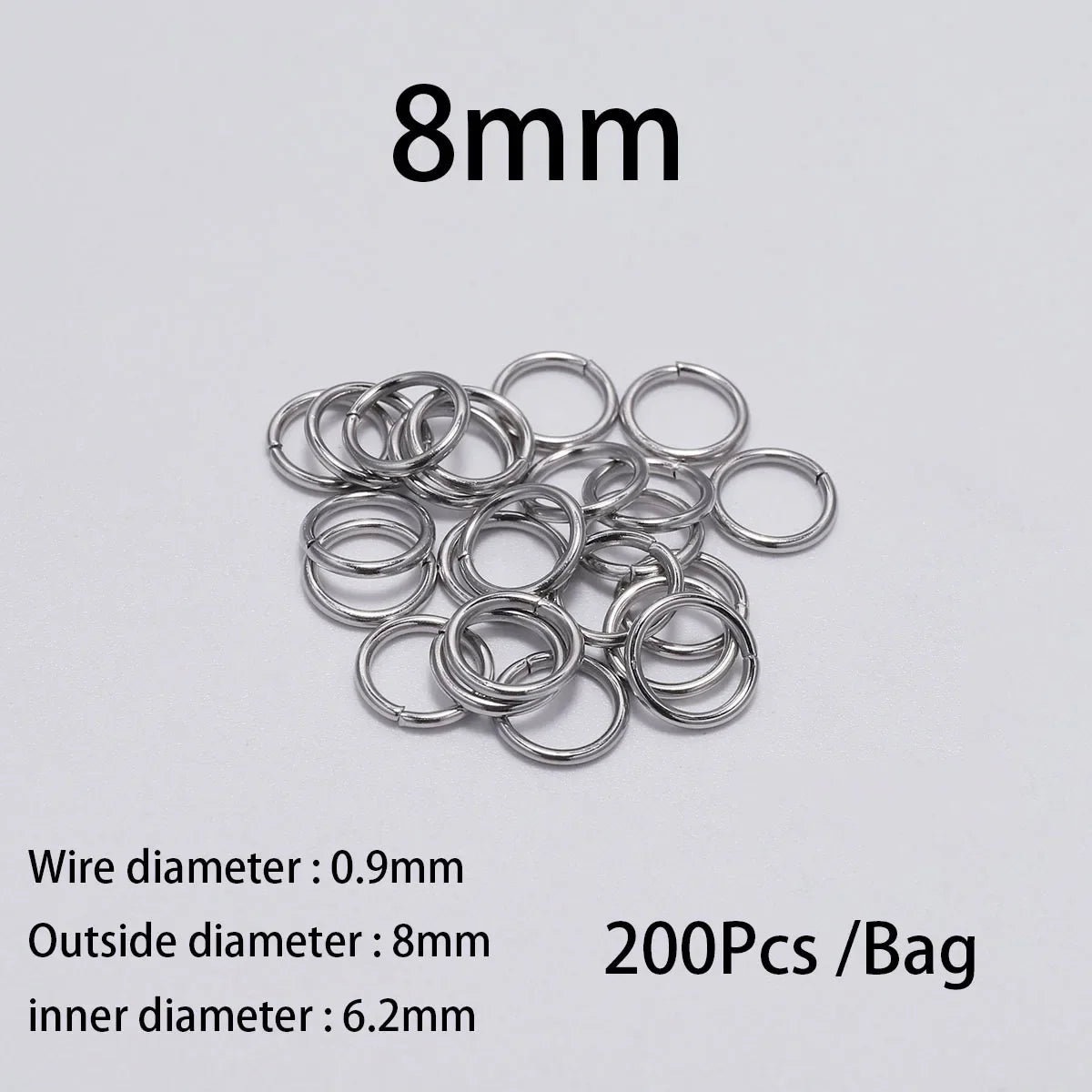 200Pcs Stainless Steel Open Jump Rings for Jewelry Making Supplies DIY Double Loops Split Rings Connectors For Jewelry Findings