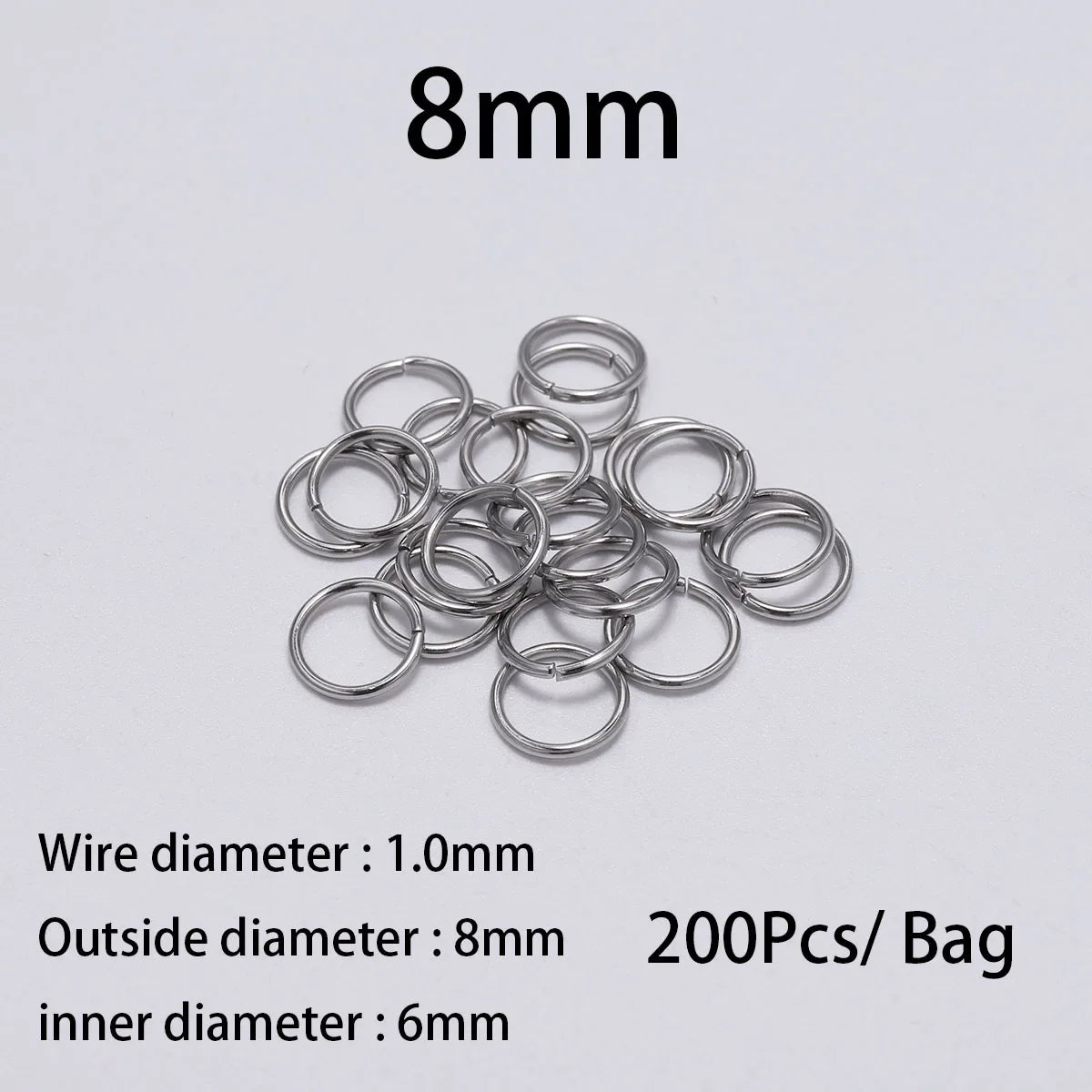 200Pcs Stainless Steel Open Jump Rings for Jewelry Making Supplies DIY Double Loops Split Rings Connectors For Jewelry Findings