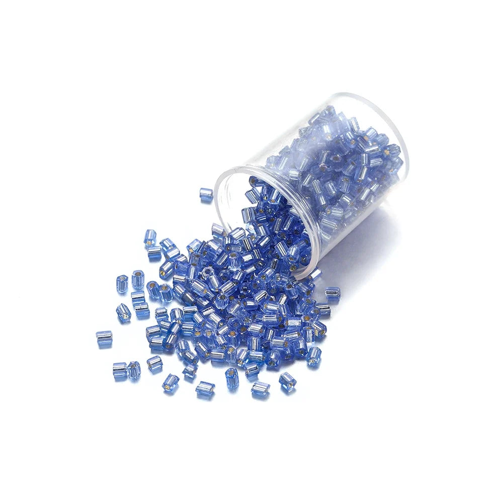 1000/1800Pcs 2mm Hexagon Czech Glass Cylindrical Loose Small Seed Needle Beads for DIY Bracelet Necklace Jewelry Making Supplies