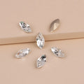 New 5A Colorful Navette 10pcs Glass DIY Nail Art Charms Accessories Rhinestones Horse Eyes Pointback Loose Jewels Beads Stones