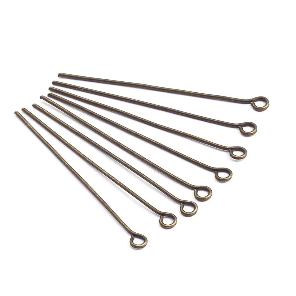 200pcs/lot Eye Head Pins 20 25 30 35 40 45 50mm Eye Pins Findings Diy Jewelry Making Supplies Accessories
