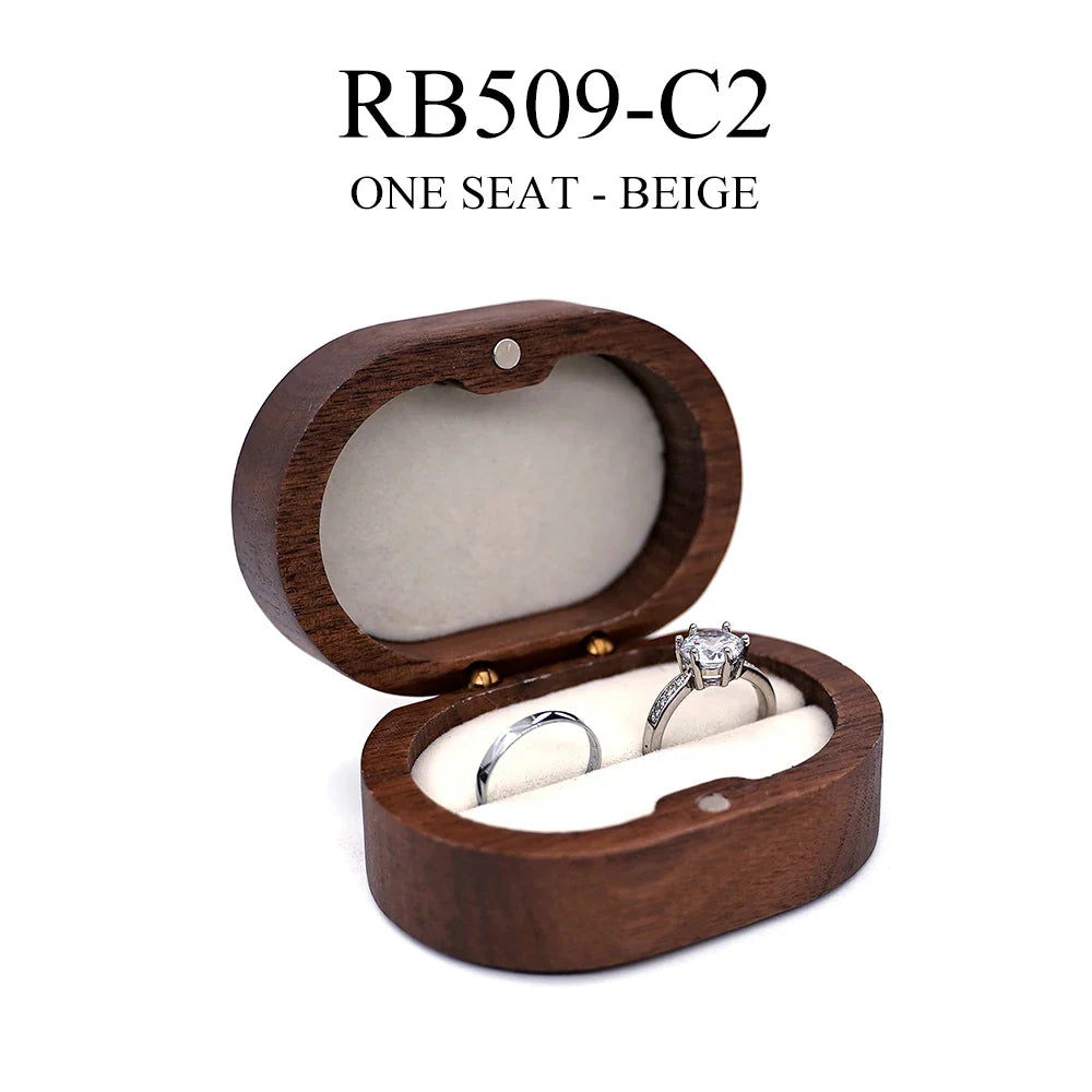 Ring Bearer Box Solid Wood Wedding Ceremony Ring Holder Engraved Name Date Rustic Gift for Ring Bearer Boy
