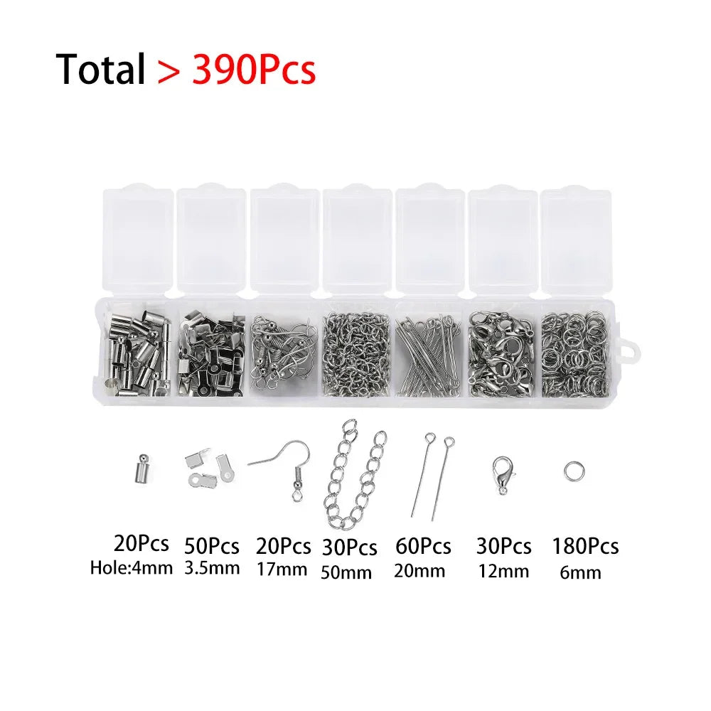 Alloy Accessories Jewelry Findings Set Repair Tools Lobster Clasp Open Jump Rings Earring Hooks for DIY Jewelry Making Supplies