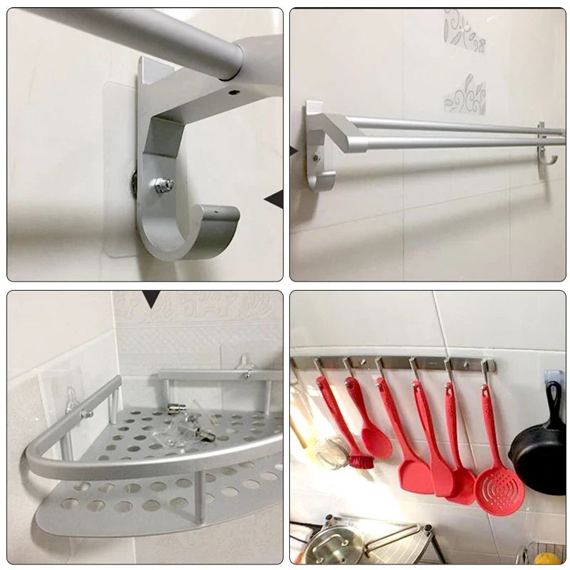 10Pcs Shelf Adhesive Wall Hooks Clear Closet Cabinet Shelf Pegs Wall Hangers Kitchen Bathroom Screw Hook Hanger