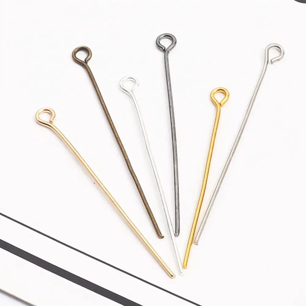 200pcs/lot Eye Head Pins 20 25 30 35 40 45 50mm Eye Pins Findings Diy Jewelry Making Supplies Accessories
