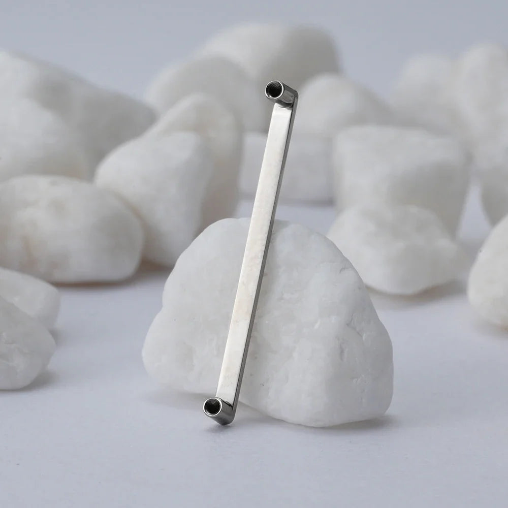 Right Grand ASTM F136 Titanium 14G Internally Threaded Surface Bar Base for Dermal Anchor Hide In Skin Piercing Jewelry
