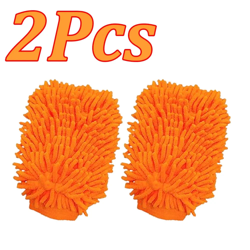 1-10Pcs Double Sided Chenille Auto Gloves Microfiber Cleaning Gloves Cleaning Windows Car Wash Kit for Cleaning Cars, Trucks