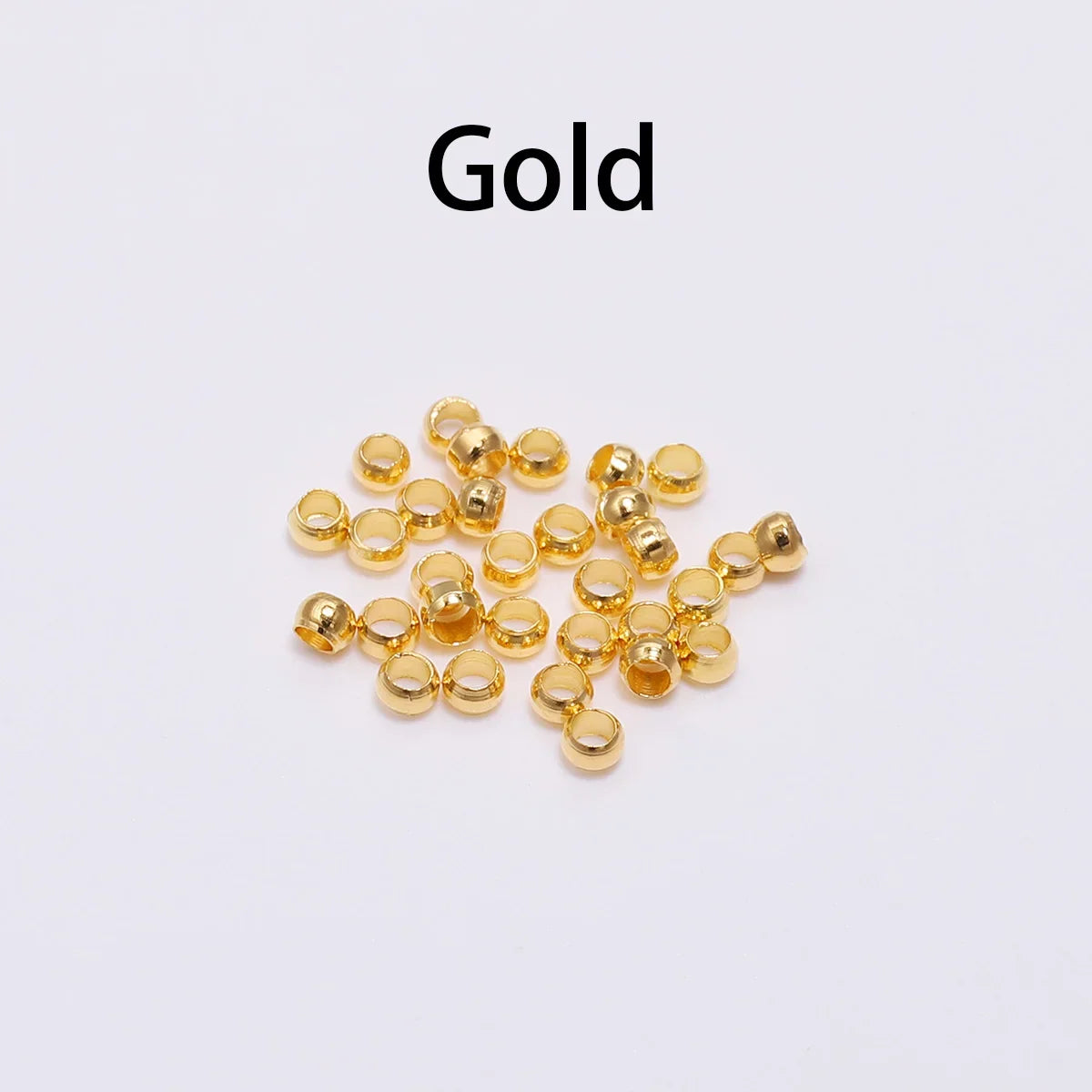500pcs/lot Gold Silver Copper Ball Crimp End Beads Dia 1.5-3mm Stopper Spacer Beads For DIY Jewelry Making Supplies Accessories