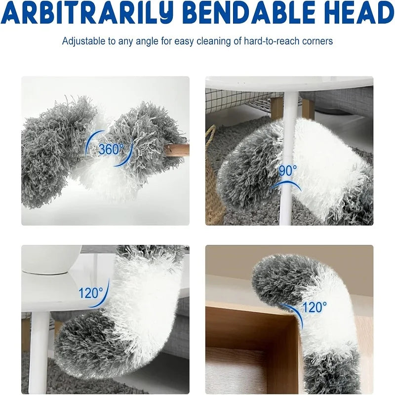 Dust Brush With Extension Pole Reusable Microfiber Duster Retractable Car Furniture Gap Cleaning Brush Household Cleaning Tools