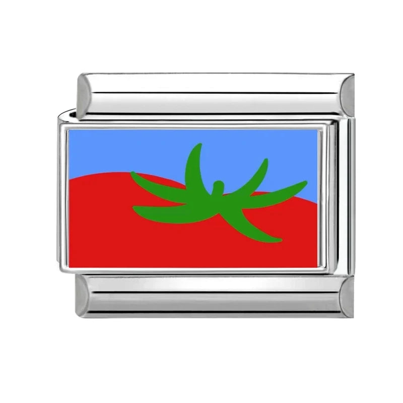 2026 Wholesale Y2K Red Tomato Strawberry Colorful Italian Charms Fit 9mm Stainless Steel Women Fashion Bracelet DIY Jewelry Gift