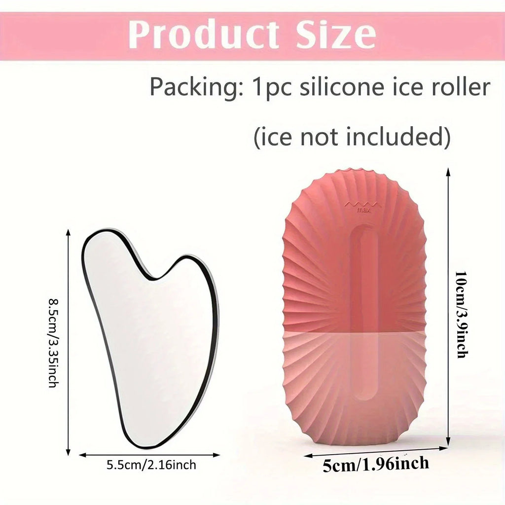 Reusable Ice Face Roller Stainless Steel Gua Sha Tool Set Skin Care Beauty Set Face Massage Roller Lifting Contouring Tools