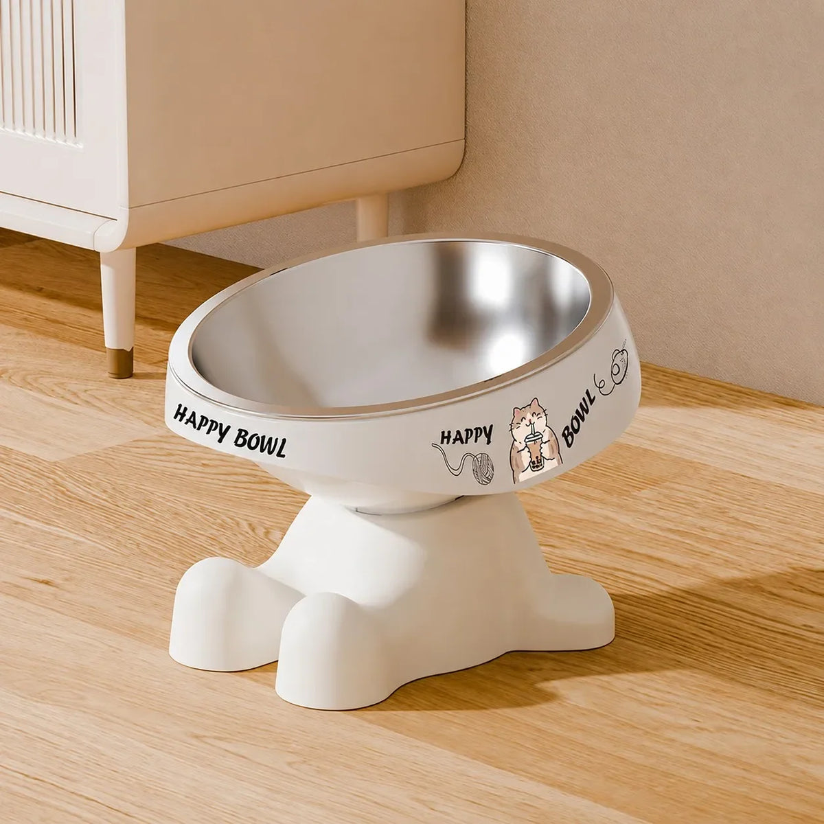 Cute Elevated Pet Feeding Bowl,Elevated Neck Protection Anti-Slip Pet Bowl, Suitable for Medium And Small Dogs Cat Drinking