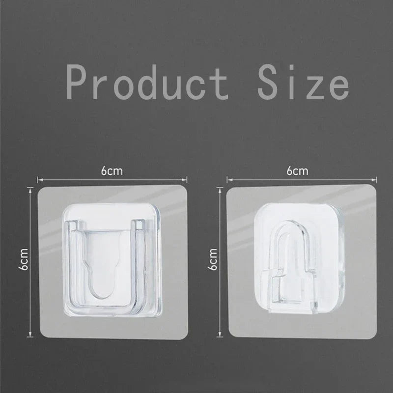 Double Sided Adhesive Wall Hooks Hanger Strong Transparent Suction Cup Storage Socket Hooks Bathroom Kitchen Bedroom Hook Kit