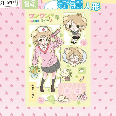 Cute Cartoon Girl Stickers Korea Anime Character Stickers Hand Account Phone Case Planner Diary Scrapbook DIY Decorative Sticker