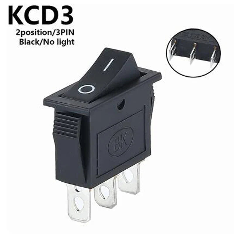 1PCS KCD3 Rocker Switch ON-OFF ON-OFF-ON 2 Position 3Pins Electrical equipment With Light Power Switch 16A 250V / 20A 125V AC