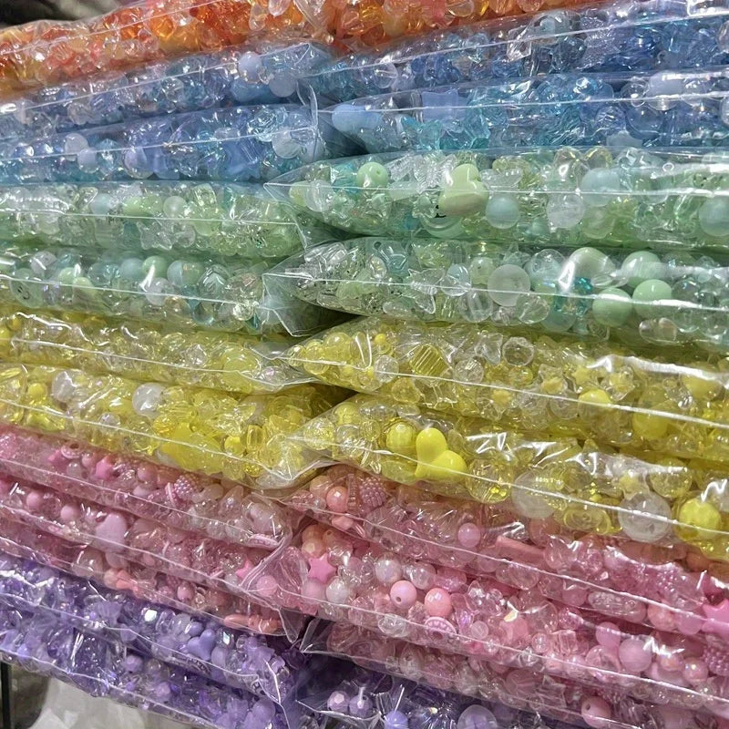 50g/pack Mixed Style Mixed Color Acrylic Loose Beads For Bracelet Necklace Jewelry Making Supplies DIY Handmade Accessory