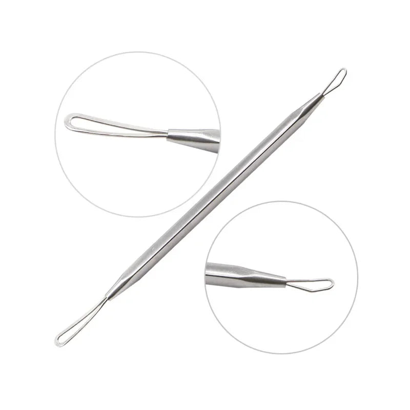 High Quality Stainless Steel Blackhead Pimples Acne Double Rings Squeeze Extractor Tool