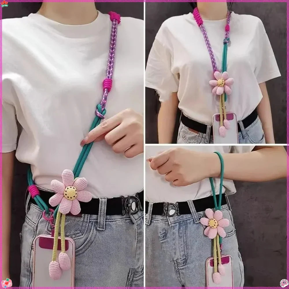 Creative Cartoon Mobile Phone Universal Lanyard Crossbody Long Rope Lanyard Rope Cartoon Decorative Pendant Outdoor Accessories