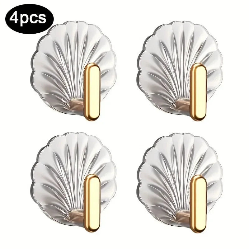 4Pcs Decorative Wall Self Adhesive Hooks, Adhesive Wall Hooks for Hanging Heavy Duty, Over The Door Hooks Key Holder for Wall