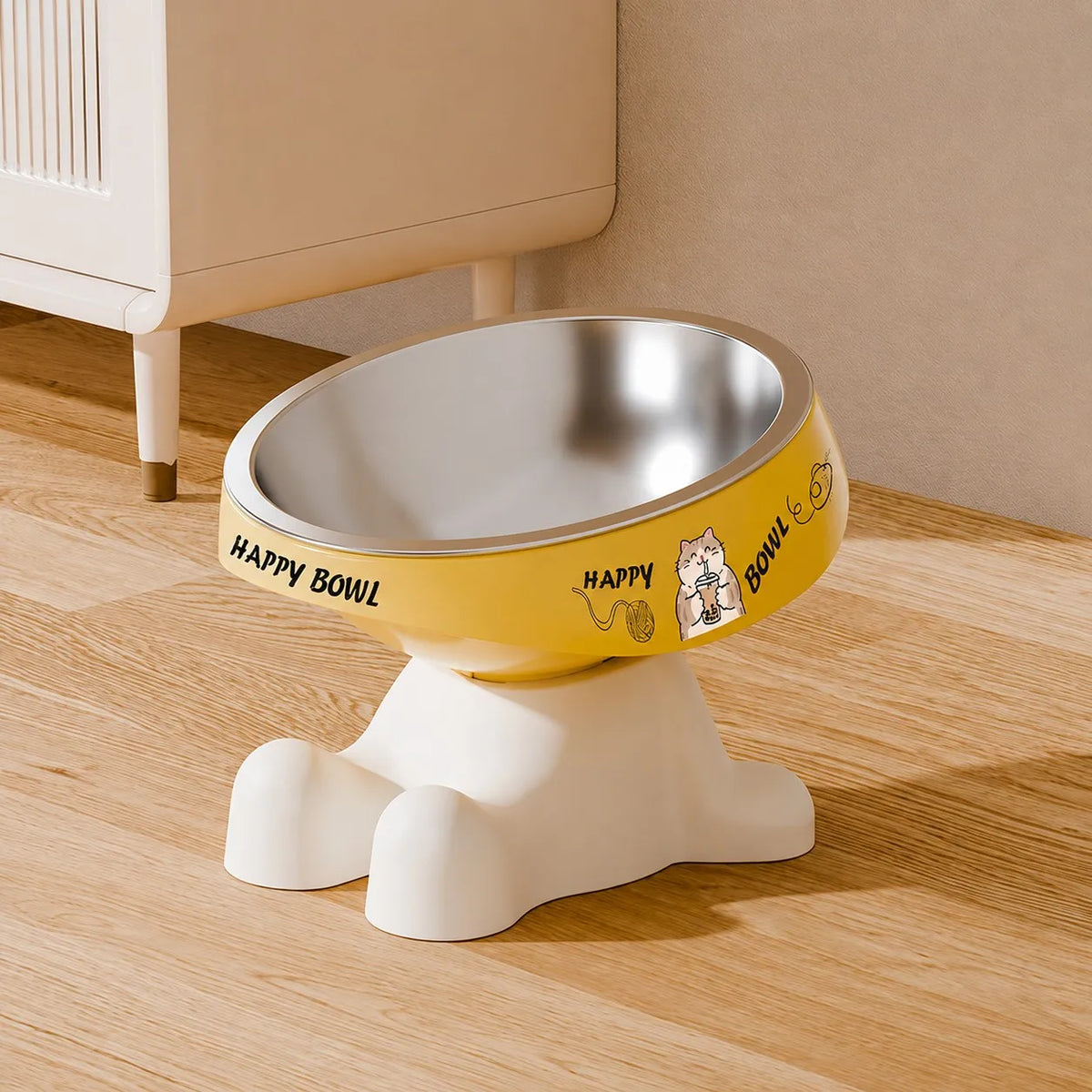 Cute Elevated Pet Feeding Bowl,Elevated Neck Protection Anti-Slip Pet Bowl, Suitable for Medium And Small Dogs Cat Drinking
