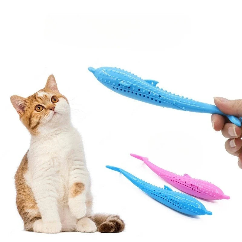 Cat Chew Toy Catnip Bite Resistant Simulated Fish Kitten Toy Silicone Teeth Cleaning Interactive Cat Toy Supplies