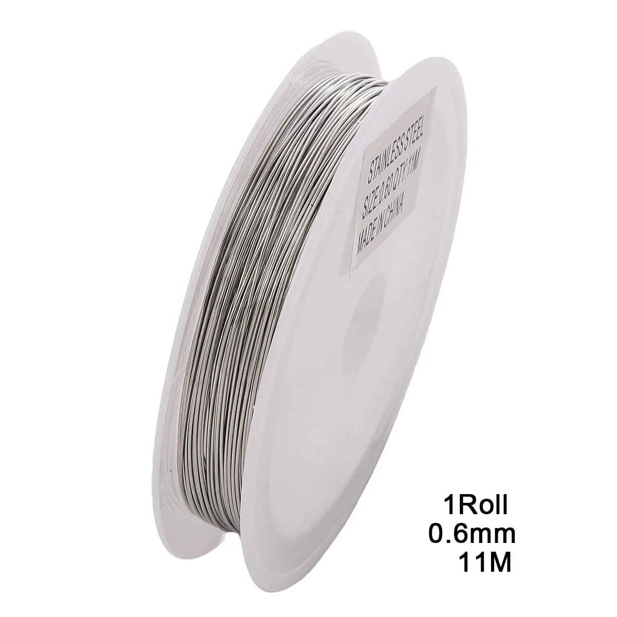 1Roll 304 Stainless Steel Wire Handmade Beading Wire, Size 0.2-0.6mm, For DIY Craft And Jewelry Making Supplies
