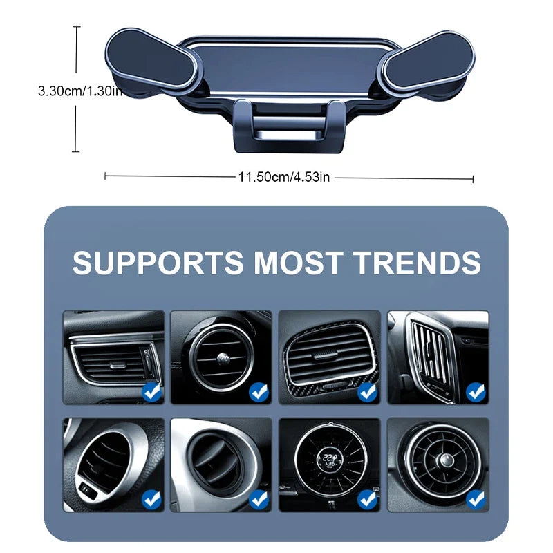 BLALION Car Phone Holder Gravity GPS Support 360 Degree Rotatable Anti Shaking Car Air Vent Mount For IPhone Pro Xiaomi Samsung